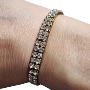 Goldtone Crystal Stretch Bracelet- Vintage